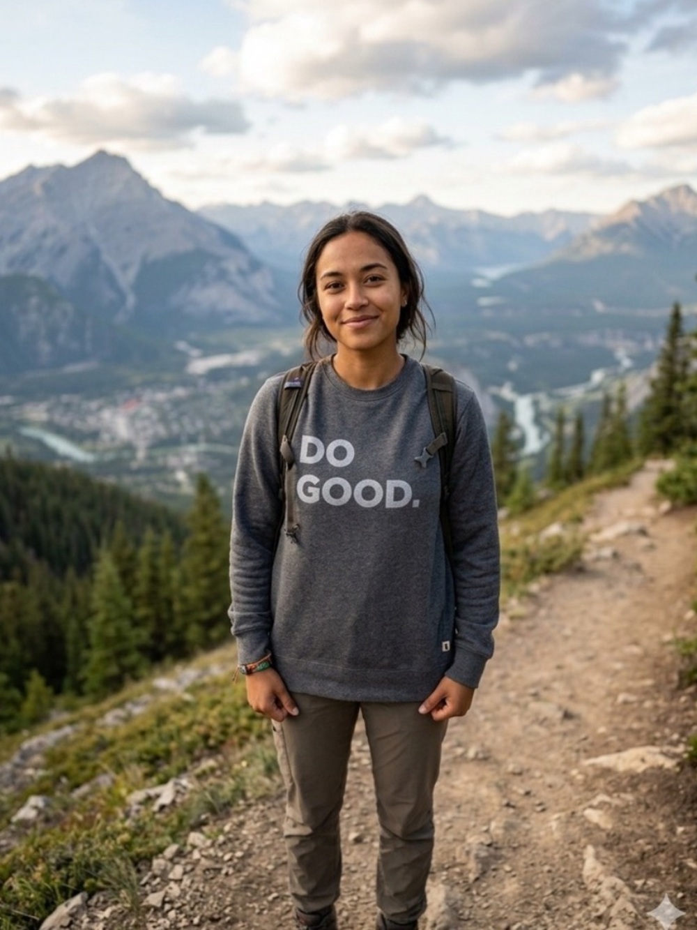 Cotopaxi Do Good Crewneck Sweatshirt Gray Organic Cotton Blend Graphic Pullover